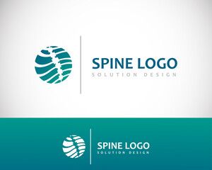 spine logo creative design concept solution circle brand template health medical care emblem