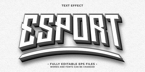 Wall Mural - esport minimalism theme text effect isolated on whit editable eps cc