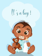 Sticker - illustration of announcement birth