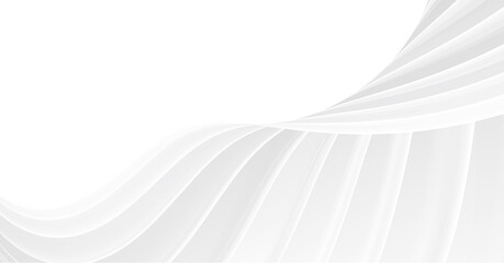 Wall Mural - abstract white background with white ribbon close up, subtle curve