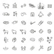 © tettygreen - Vector line barbecue icons set on white background