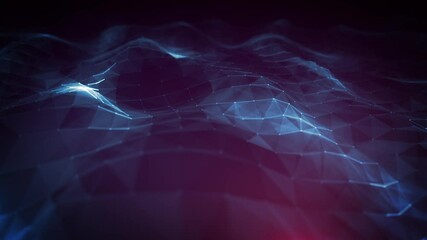 Abstract Plexus Geometrical Background Loop/ 4k animation of an abstract plexus shape technology background with moving lines and dots for network digital data concept and communication seamless loopi