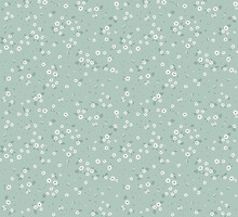 Cute Floral Pattern In The Small Flowers. Seamless Vector Texture. Elegant Template For Fashion Prints. Printing With Small White Flowers. Pale Blue Gray  Background.