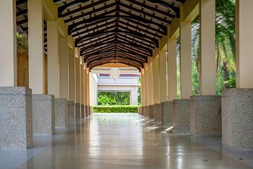 Wall Mural - The corridor between the rooms at the luxury resort