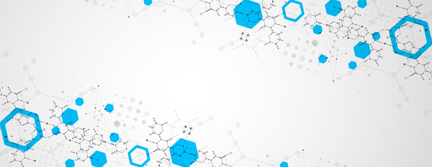 Modern science or technology abstract background using hexagonal shapes. Vector.