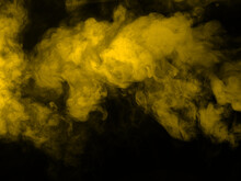 Yellow Smoke On Black Background
