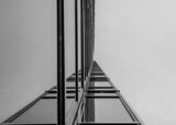 Fototapeta  - Czarno-białe, architektura, miasto, szkło, beton, budynki
