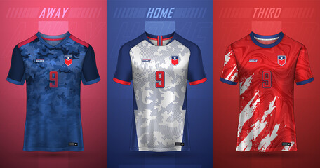 Premium collection of soccer jerseys Free Vector
