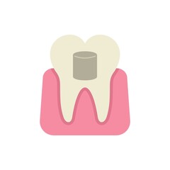 Canvas Print - Tooth cleaning icon flat isolated vector