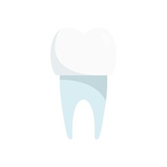 Canvas Print - Tooth white implant icon flat isolated vector