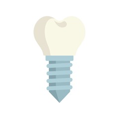 Poster - Medical tooth implant icon flat isolated vector