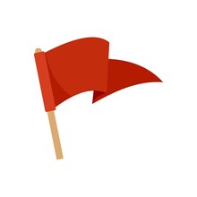 Red Flag Mission Icon Flat Isolated Vector