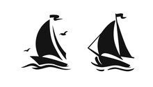 Sailing Boat, Sailboat Symbol Logo