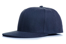 Blue Cap Baseball Hat On White Background Isolation