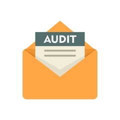 Poster - Audit mail icon flat isolated vector