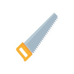 Poster - Hand saw tool icon flat isolated vector