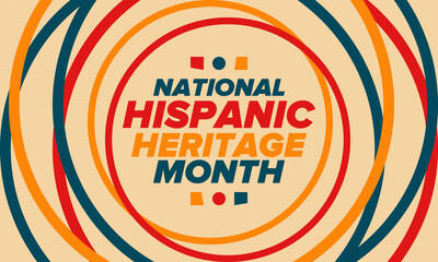 National Hispanic Heritage Month in September and October. Hispanic and Latino Americans culture. Celebrate annual in United States. Poster, card, banner and background. Vector illustration