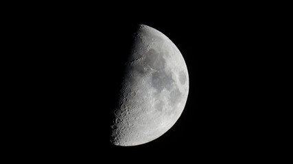 Wall Mural - first quarter half moon seen with telescope