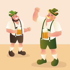 Wall Mural - happy bavarian men