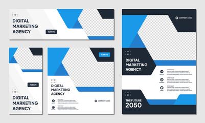 Wall Mural - set of editable instagram post template modern background. promotional web banner for company busine