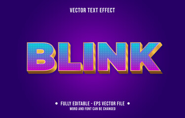 Wall Mural - editable text effect gradient purple and blue blink style