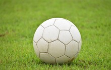 Close-up Of Soccer Ball On Field