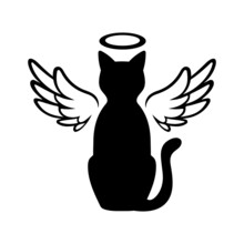 Vector Cat Memorial Graphic Cat Angel Illustration