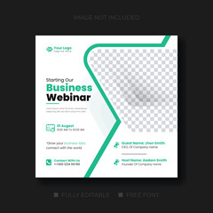 Wall Mural - social media post webinar, live webinar, webinar social media post design, online marketing social p