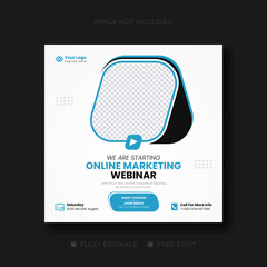 Wall Mural - digital marketing webinar social media post, live webinar, webinar social media post design, online 