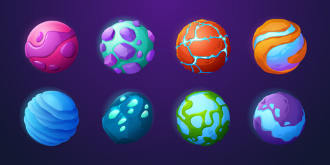 Wall Mural - Fantasy planets in outer space for ui galaxy game