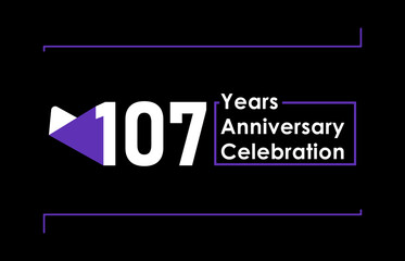 107 Years Anniversary Celebration Vector Template Design