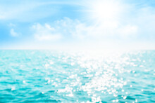 Summer Sea With Sparkling Waves And Blue Sunny Sky