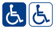 障害者のための国際シンボルマーク（車椅子マーク）　白い背景の車椅子アイコンセット