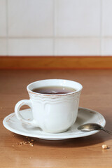 Canvas Print - Cup of tea on the table.