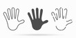 Raised Hand flat icon. Hi, bye hand emoji illustration