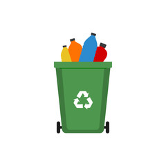 Wall Mural - Plastic waste bin icon design illustration template