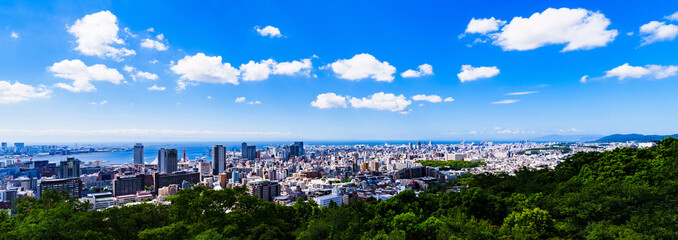 Wall Mural - landscape of Kobe city panorama view