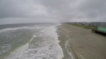 clouds and wind storm at north carolina beach