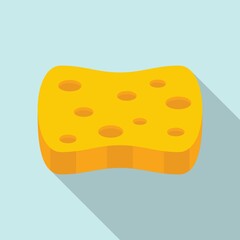 Poster - Bathroom sponge icon flat vector. Wash foam