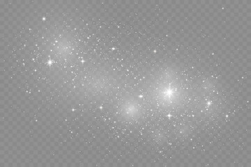 Wall Mural - the dust sparks and golden stars shine with special light. vector sparkles on a transparent backgrou