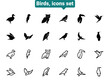 © dima040293 - Set of black vector doodle icons, isolated against white background. Flat illustration on a theme bird