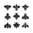 © emka angelina - bumblebee icon or logo isolated sign symbol vector illustration - high quality black style vector icons