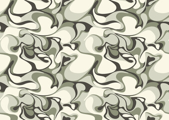 Marble camouflage texture seamless pattern. Abstract modern endless curve ornament for fabric and fashion textile print. Vector background.