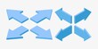 Set of isometric blue arrows for navigation concept vector illustration