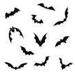 Bat icon vector set . Halloween illustration sign collection. Horror symbol or logo.