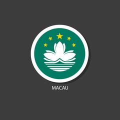 Wall Mural - Macau flag vector circle shape.