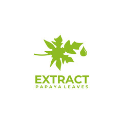 Wall Mural - Papaya leaves herbal logo design template