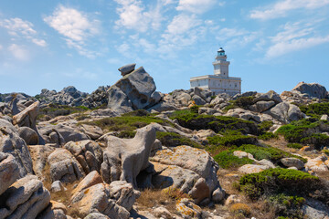 Wall Mural - Beautiful lighthouse in Capo Testa - Sardinia