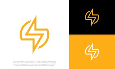 Sticker - Flash Electric Logo Bolt Energy Company, Innovative high tech logo template. 
