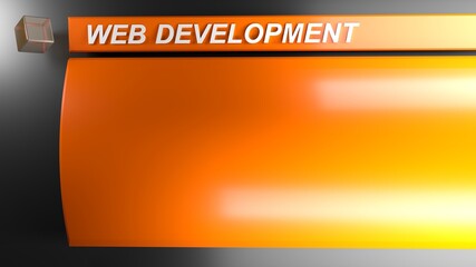 Wall Mural - Web Development black and orange background - 3D rendering illustration